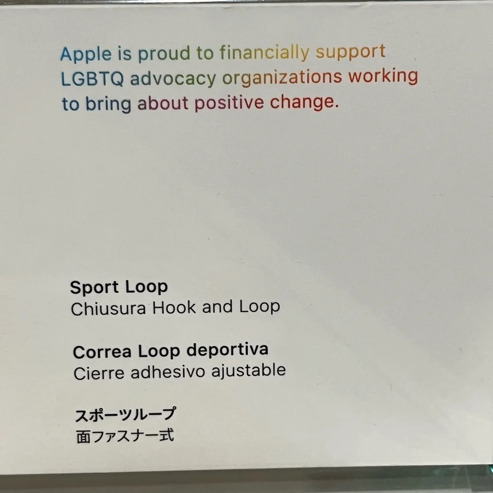 Apple Watch Band, Apple brand, 40mm, rainbow sport loop. New!